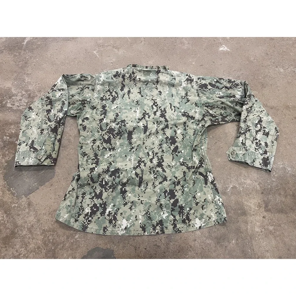 U.S. Navy Jacket Mens LT Green Digital‎ Camo Military Utility Cotton Ripstop